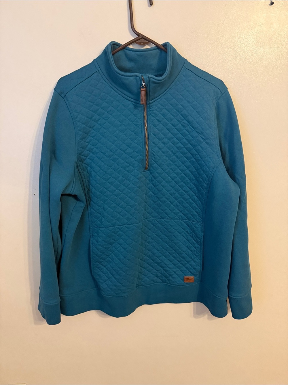 ll bean Women's Quilted Quarter-Zip Pullover 2X Blue Gorpcore Outdoors Comfort